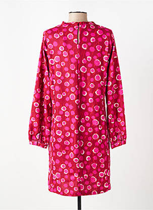 Robe mi-longue imprimé fantaisie manches longues rose AGATHE & LOUISE femme