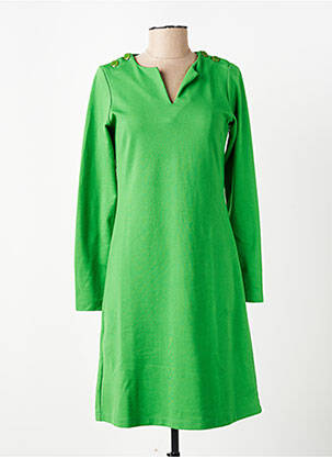 Robe mi-longue manches longues manches longues vert AGATHE & LOUISE femme