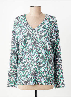 Pull coupe cintrée manches longues vert ÉTYMOLOGIE femme