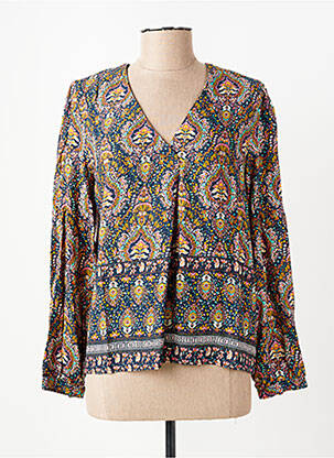 Blouse imprimé fantaisie manches longues bleu JULIE GUERLANDE femme