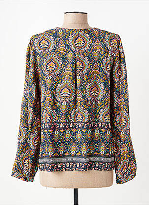 Blouse imprimé fantaisie manches longues bleu JULIE GUERLANDE femme