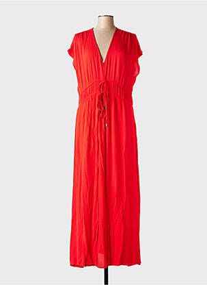 Robe longue manches courtes manches courtes rouge CREAM femme