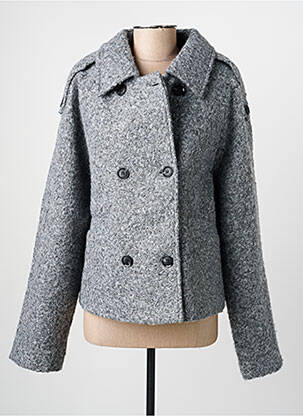 Manteau court poches sans capuche gris KAFFE femme