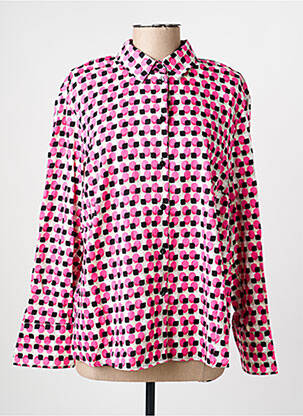 Chemisier tissage popeline manches longues rose JUST WHITE femme