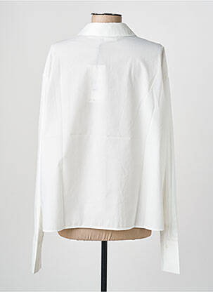 Chemisier tissage popeline manches longues blanc KAFFE femme