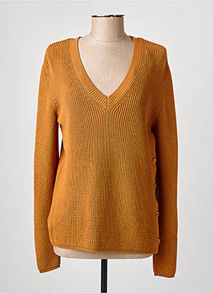 Pull col v manches longues orange LE PETIT BAIGNEUR femme