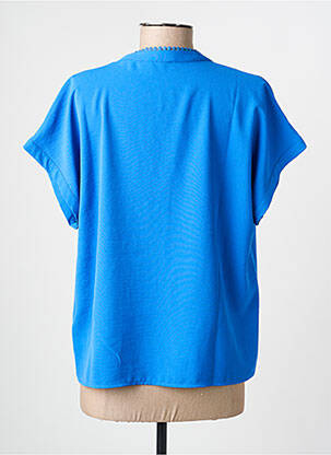 Blouse tissage crêpe manches courtes bleu JULIE GUERLANDE femme
