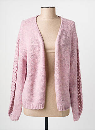 Gilet manches longues stretch rose CREAM femme
