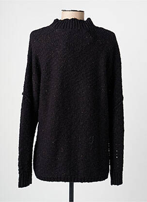 Pull maille ajourée manches longues noir CREAM femme