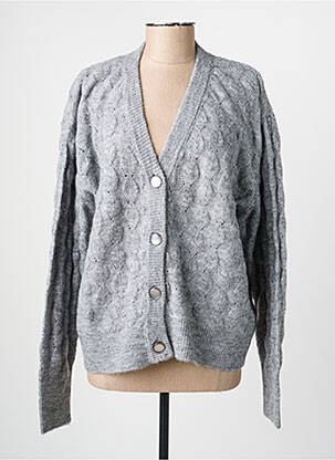 Gilet manches longues resserrée sur le bas gris KAFFE femme