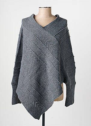 Pull tunique tissage chiné manches longues gris CREAM femme