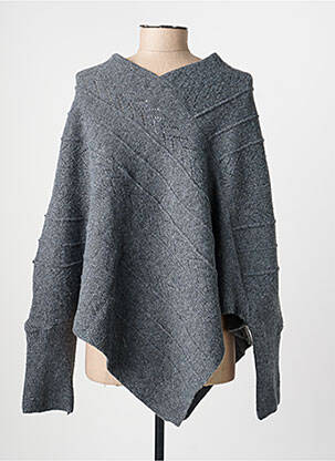 Pull tunique tissage chiné manches longues gris CREAM femme