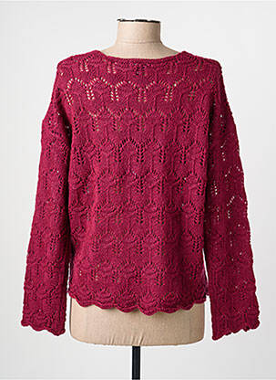Pull maille ajourée manches longues violet L'ATELIER D'ANNA femme