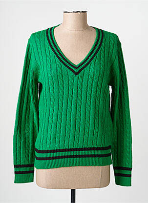 Pull col v manches longues vert KING LOUIE femme