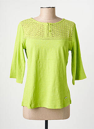 T-shirt manches 3/4 manches 3/4 vert AGATHE & LOUISE femme