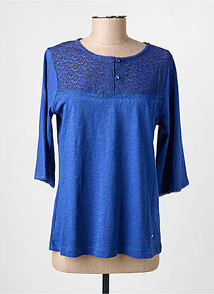 T-shirt manches 3/4 manches 3/4 bleu AGATHE & LOUISE femme
