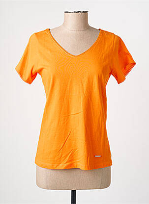T-shirt col v manches courtes orange AGATHE & LOUISE femme