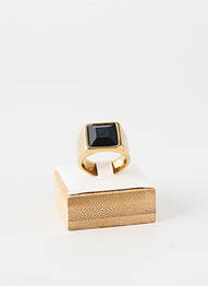 Bague ornement pierre noir TATA GISELE homme