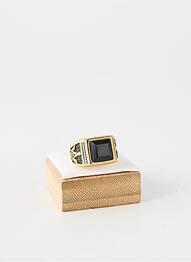 Bague ornement pierre noir TATA GISELE homme