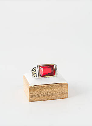 Bague ornement pierre rouge TATA GISELE homme