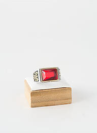 Bague ornement pierre rouge TATA GISELE homme