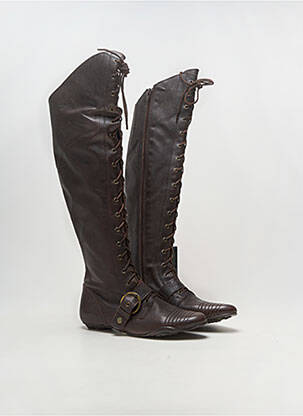 Bottes bout pointu talon plat jusqu'à 3cm marron PASTELLE femme