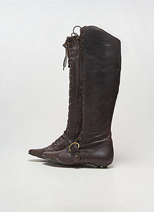 Bottes bout pointu talon plat jusqu'à 3cm marron PASTELLE femme