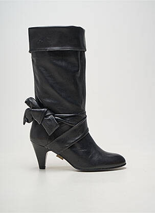 Bottes tissage satiné talon de 7 à 9cm noir PASTELLE femme