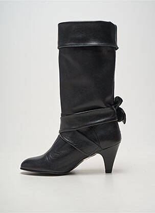 Bottes tissage satiné talon de 7 à 9cm noir PASTELLE femme