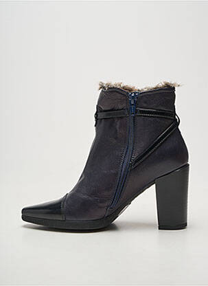 Bottines/boots tissage satiné talon de 7 à 9cm bleu HISPANITAS femme