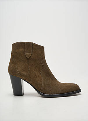 Bottines/boots bout pointu talon de 7 à 9cm vert MYMA femme