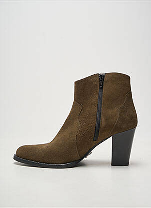 Bottines/boots bout pointu talon de 7 à 9cm vert MYMA femme