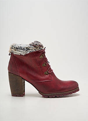 Bottines/boots tissage satiné talon de 7 à 9cm violet KARSTON femme
