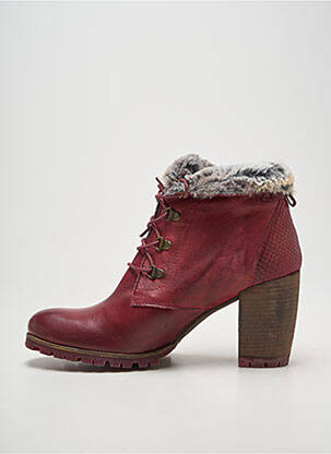 Bottines/boots tissage satiné talon de 7 à 9cm violet KARSTON femme