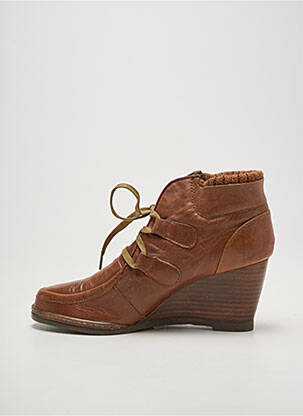 Bottines/boots tissage satiné talon de 7 à 9cm marron KARSTON femme