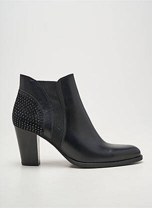 Bottines/boots tissage satiné talon de 7 à 9cm noir MYMA femme