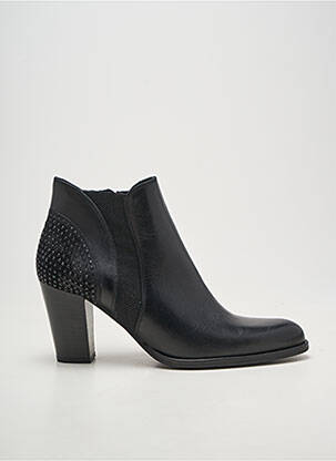 Bottines/boots tissage satiné talon de 7 à 9cm noir MYMA femme