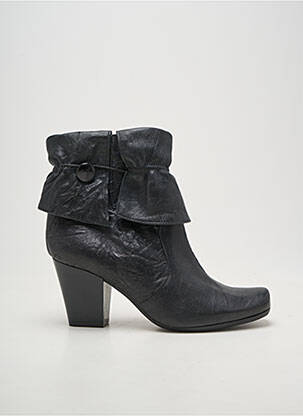 Bottines/boots tissage satiné talon de 7 à 9cm noir ILARIO FERUCCI femme
