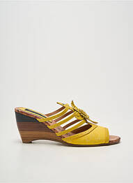 Mules/sabots bout ouvert talon de 7 à 9cm jaune DIA NOIR femme