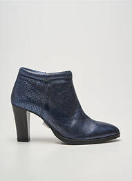 Bottines/boots tissage satiné talon de 7 à 9cm bleu MYMA femme