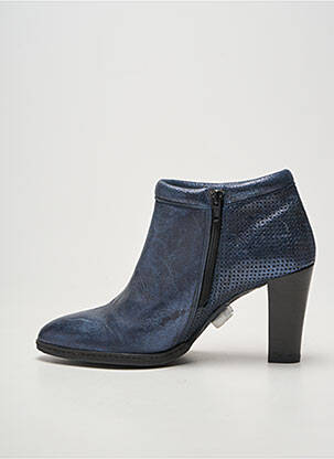 Bottines/boots tissage satiné talon de 7 à 9cm bleu MYMA femme