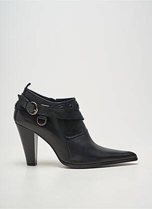 Bottines/boots tissage satiné talon haut de 10cm et plus noir PASTELLE femme