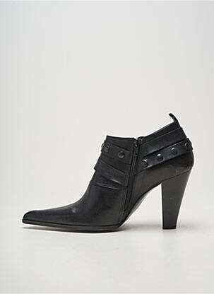 Bottines/boots tissage satiné talon haut de 10cm et plus noir PASTELLE femme