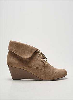 Bottines/boots bout rond talon de 4 à 6cm beige MADISON femme