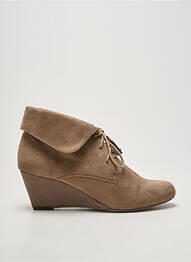 Bottines/boots bout rond talon de 4 à 6cm beige MADISON femme