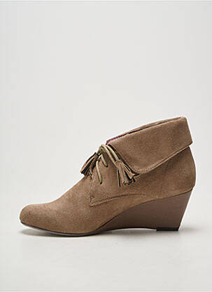 Bottines/boots bout rond talon de 4 à 6cm beige MADISON femme