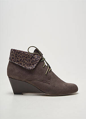 Bottines/boots bout rond talon de 4 à 6cm gris MADISON femme