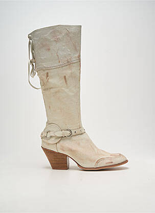 Bottes cubain talon de 7 à 9cm blanc ILARIO FERUCCI femme