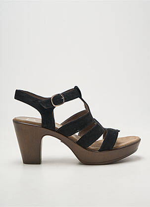 Sandales/nu pieds semi compensé talon de 7 à 9cm noir BZ BIS femme