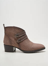 Bottines/boots tissage satiné talon de 4 à 6cm marron HISPANITAS femme